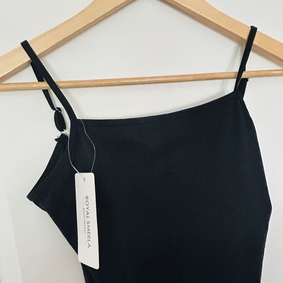 Royal Smeela Camisole Leotard One Piece Adjustable Straps Size M Black NWT - Picture 4 of 6